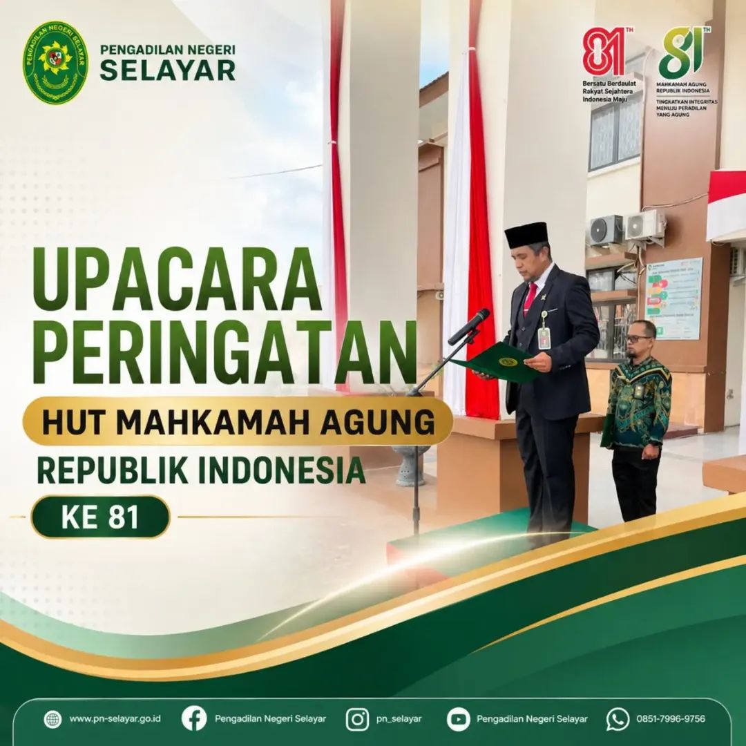 Upacara Peringatan HUT Mahkamah Agung RIepublik Indonesia Ke-81